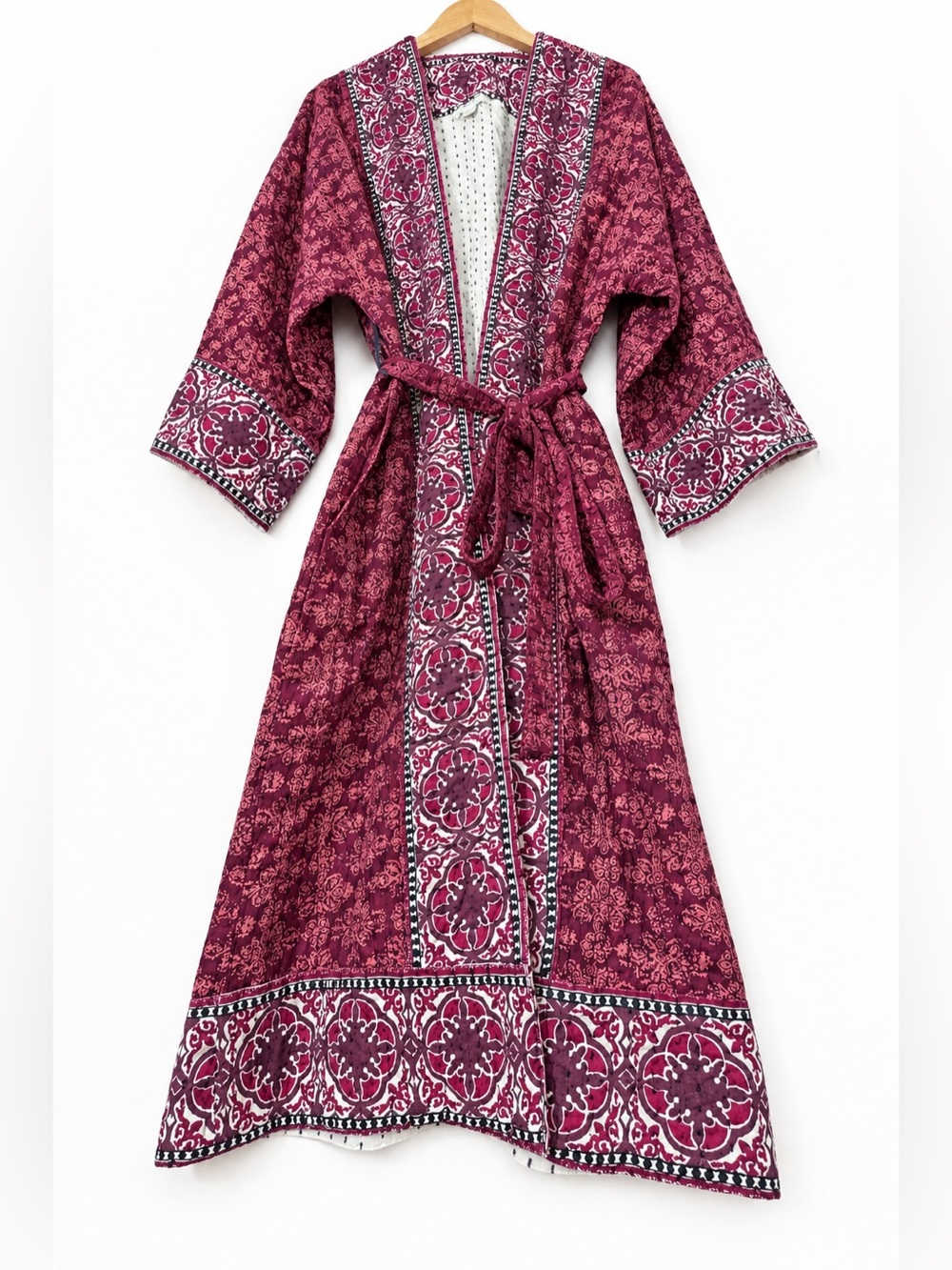 Sundance Cascade Ridge Quilted Robe 100% Cotton Bohemian Cottagecore Small XS